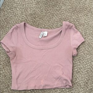 Urban Outfitters Mauve Ribbed Crop Top